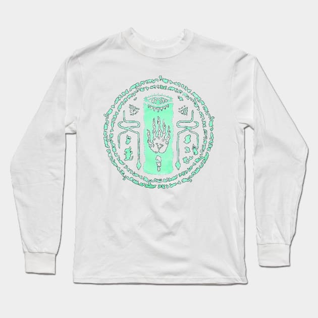 Zonai Green Swirl on White (Totk) Long Sleeve T-Shirt by HeartonSleeves